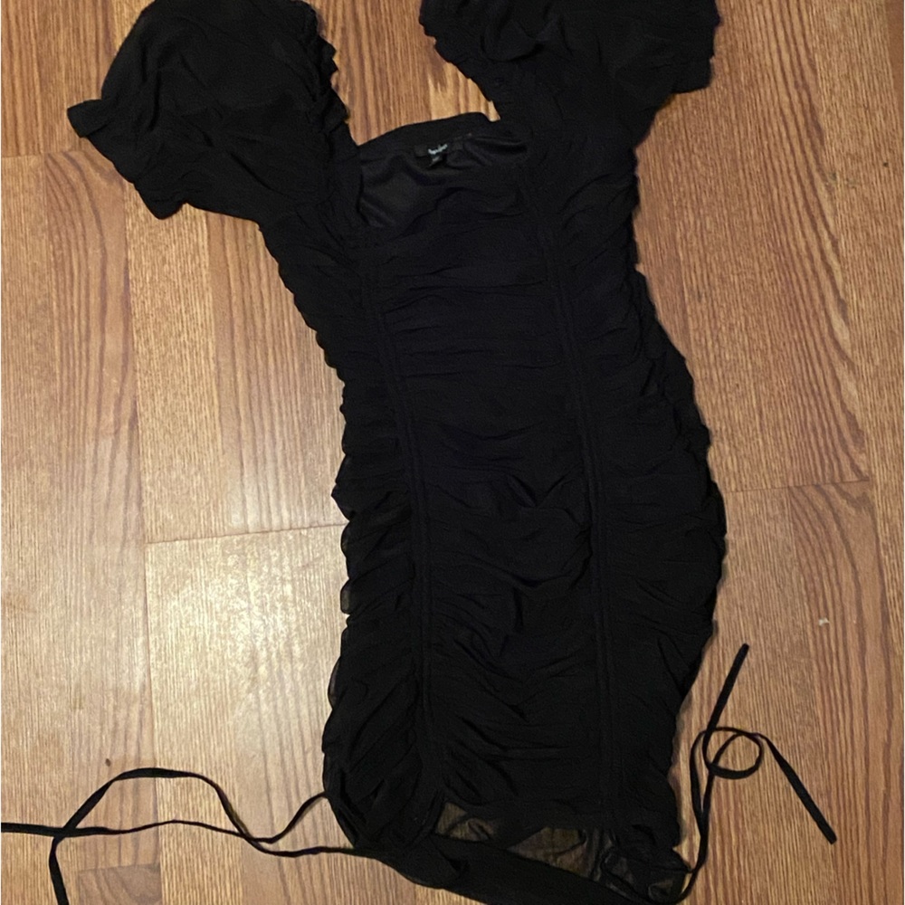 papaya slim black dress
